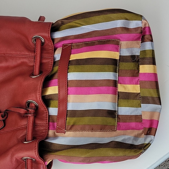 Tignanello Leather Bucket Bag Scarlett Red - Picture 9 of 16